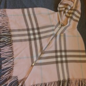 Burberry Pink Plaid Hooded Cape